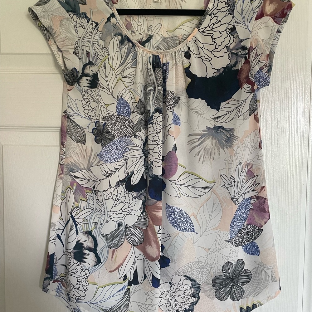 Floral Print Women's Business Casual Dressy Top